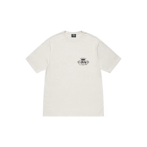 Stussy New Fashion Crown Printed Short Sleeve Couple Casual Round Neck T-shirt