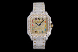 Cartier Fashion Full Diamond English Watch Couple Automatic Watch