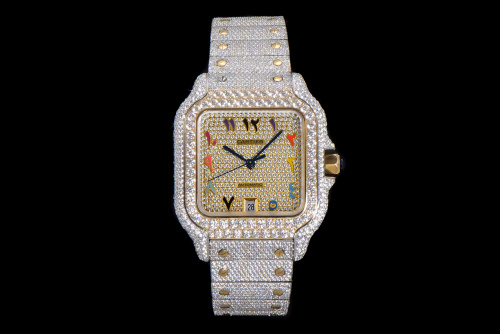 Cartier Fashion Full Diamond English Watch Couple Automatic Watch