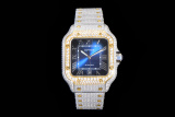 Cartier Fashion Full Diamond English Watch Couple Automatic Watch