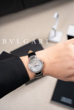 Bvlgari New Women's Inlaid Silk Leather Strap Quartz Watch