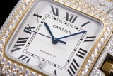 Cartier Fashion Full Diamond English Watch Couple Automatic Watch