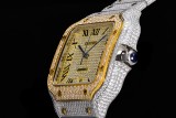 Cartier Fashion Full Diamond English Watch Couple Automatic Watch