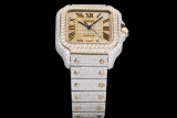 Cartier Fashion Full Diamond English Watch Couple Automatic Watch