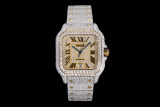 Cartier Fashion Full Diamond English Watch Couple Automatic Watch