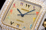 Cartier Fashion Full Diamond English Watch Couple Automatic Watch