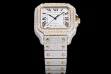 Cartier Fashion Full Diamond English Watch Couple Automatic Watch