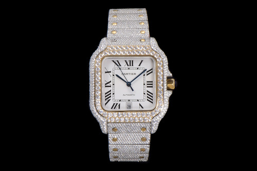 Cartier Fashion Full Diamond English Watch Couple Automatic Watch