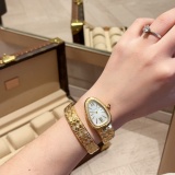 Bvlgari New Fashion Diamond Set Serpentine Quartz Watch