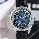 JAEGER-LECOULTRE Men's Time Zone Gradient Dial Leather Strap Watch