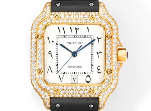 Cartier Sandus Classic Men's Full Diamond Automatic Mechanical Watch
