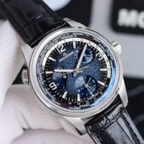 JAEGER-LECOULTRE Men's Time Zone Gradient Dial Leather Strap Watch
