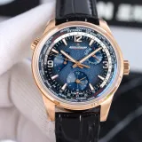 JAEGER-LECOULTRE Men's Time Zone Gradient Dial Leather Strap Watch