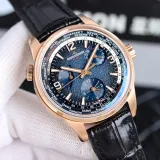 JAEGER-LECOULTRE Men's Time Zone Gradient Dial Leather Strap Watch
