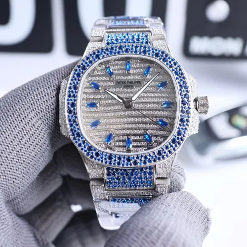 Patek Philippe Nautilus Series Women's Full Diamond Automatic Mechanical Quartz Watch