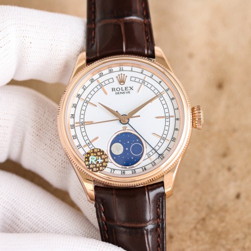 Rolex Cellini Men's Moon Phase Automatic Mechanical Watch