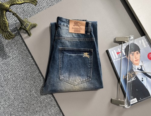 Burberry New Classic Versatile Washed Jeans Casual Straight Pants