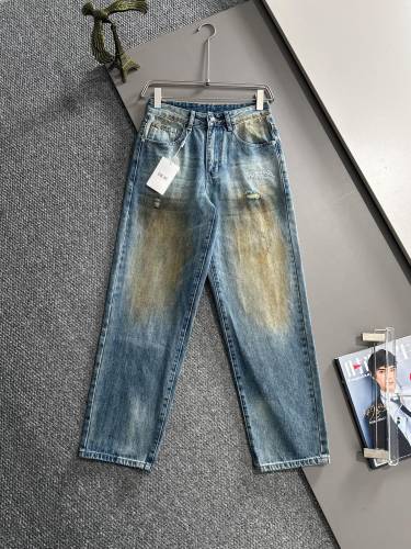 Dior New High Street Retro Loose Jeans Straight Pants