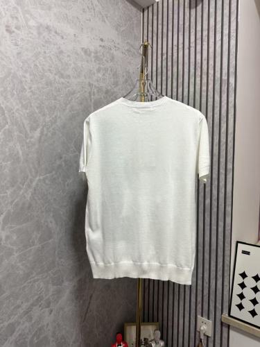 Dior New Couple Logo Jacquard Casual Sweater Short Sleeve T-shirt