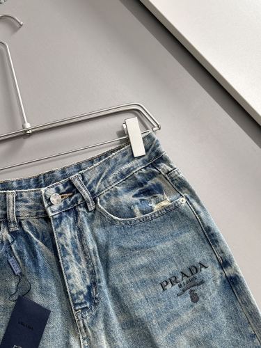 Prada New Retro Washed Jeans Classic Loose Straight Pants
