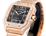 Cartier Sandus Men's Full Diamond Automatic Mechanical Watch