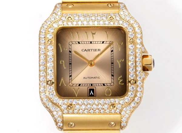 Cartier Sandus Men's Full Diamond Automatic Mechanical Watch