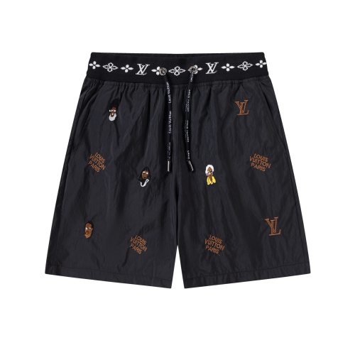 Louis Vuitton New Fashion Embroidered Logo Five Part Shorts Fashion Casual Beach Pants
