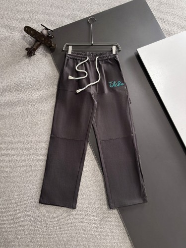 Dior New Unisex Fashion Embroidered Elastic Band Casual Pants Work Pants