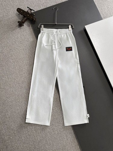 Fendi New Unisex Embroidered Elastic Band Casual Pants
