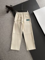 Dior New Unisex Fashion Embroidered Elastic Band Casual Pants Work Pants