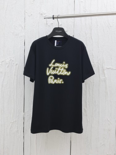 Louis Vuitton New Dyeing Logo Printed Short Sleeve Couple Casual T-shirt