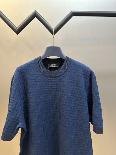 Fendi New Double F Jacquard Hooded Woolen Short Sleeve