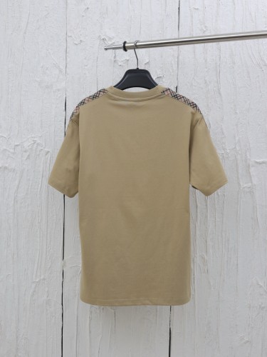 Burberry Classic Ribbon Grid Embroidered War Horse Short Sleeve Couple Casual T-shirt