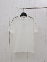 Burberry Classic Ribbon Grid Embroidered War Horse Short Sleeve Couple Casual T-shirt