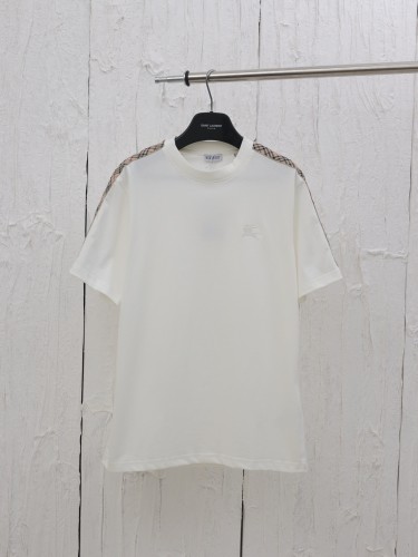 Burberry Classic Ribbon Grid Embroidered War Horse Short Sleeve Couple Casual T-shirt