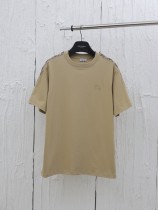 Burberry Classic Ribbon Grid Embroidered War Horse Short Sleeve Couple Casual T-shirt