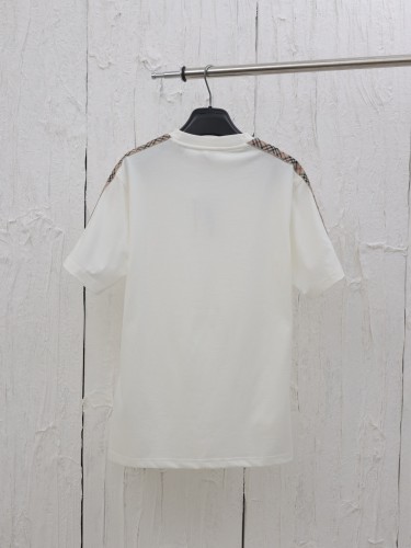 Burberry Classic Ribbon Grid Embroidered War Horse Short Sleeve Couple Casual T-shirt