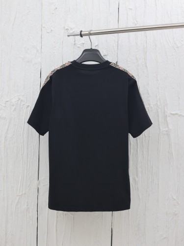Burberry Classic Ribbon Grid Embroidered War Horse Short Sleeve Couple Casual T-shirt