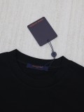 Louis Vuitton New Rainbow Gradient Vertical Pattern Printed Short Sleeve Couple Casual T-shirt