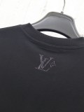 Louis Vuitton New Rainbow Gradient Vertical Pattern Printed Short Sleeve Couple Casual T-shirt
