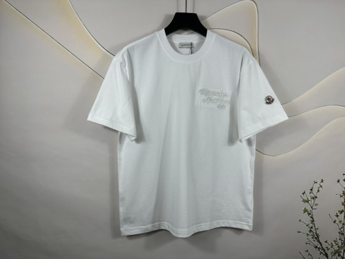 Moncler New 3D Embroidered Short Sleeve Unisex Casual Round Neck T-shirt