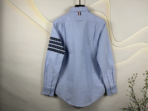 Thom Browne New Classic Sleeve Ribbon Embroidered Whale Pattern Shirt
