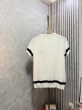 Loewe New Unisex Front Embroidered Logo Jacquard Knitted Short Sleeve