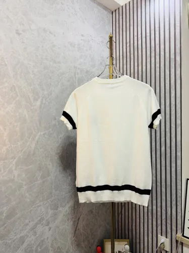 Loewe New Unisex Front Embroidered Logo Jacquard Knitted Short Sleeve