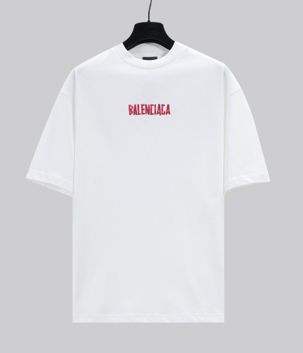 Balenciaga New Tape Logo Short Sleeve Unisex Casual Round Neck T-shirt