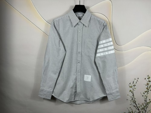 Thom Browne New Classic Striped White Four Bar Long Sleeve Shirt