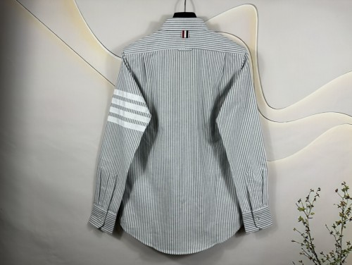 Thom Browne New Classic Striped White Four Bar Long Sleeve Shirt