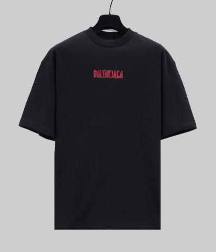 Balenciaga New Tape Logo Short Sleeve Unisex Casual Round Neck T-shirt