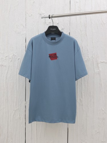 Balenciaga New Embroidered Logo Tape Seal Short Sleeve T-shirt