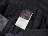 Louis Vuitton New Fashion Full Gradient Embroidered Logo Casual Washed Jeans